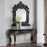 HD-328B Ebony Black/Antique Gold Highlights Mirror from Homey Design - Luna Furniture