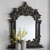 HD-328B Ebony Black/Antique Gold Highlights Mirror from Homey Design - Luna Furniture