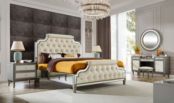 HD-3590 Dark Silver Gray 5-Piece Bedroom Set