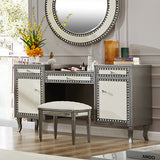HD-6040 Dark Silver Gray Vanity Stool from Homey Design - Luna Furniture