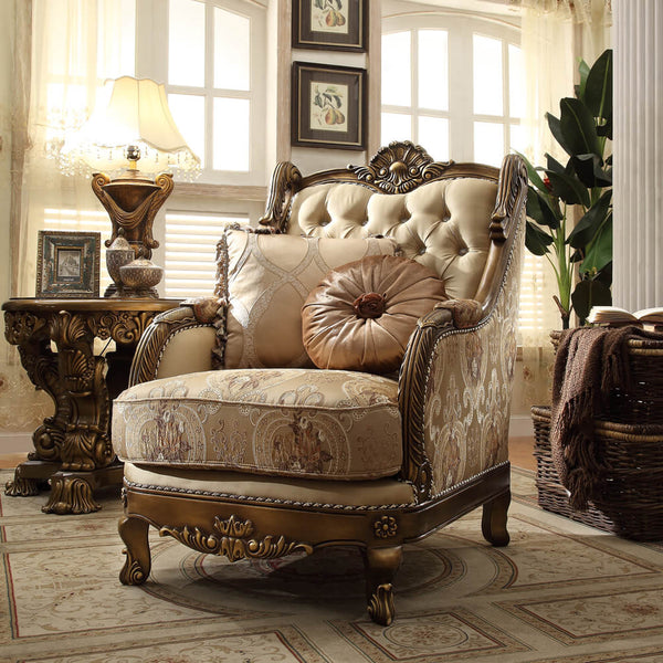 HD-506 Metallic Antique Gold/Perfect Brown Chair