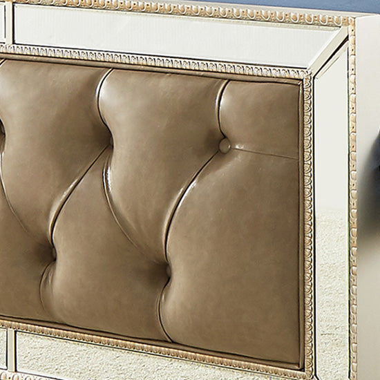 HD-6000 Champagne Silver Gold 5-Piece Bedroom Set from Homey Design - Luna Furniture