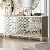 HD-6000 Champagne Silver Gold 5-Piece Bedroom Set from Homey Design - Luna Furniture