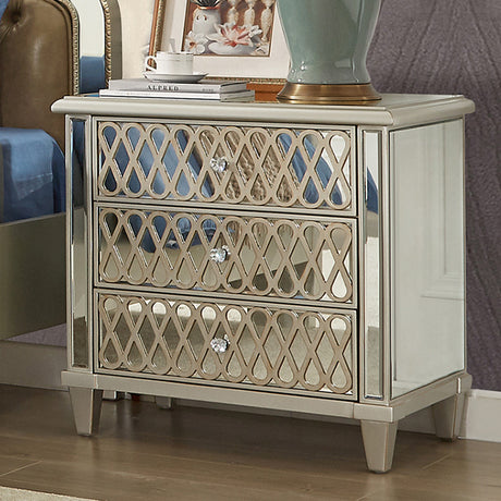 HD-6000 Champagne Silver Gold 5-Piece Bedroom Set from Homey Design - Luna Furniture