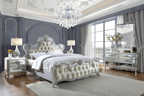 HD-6036 Luna Silver/Mirror 5-Piece Bedroom Set from Homey Design - Luna Furniture