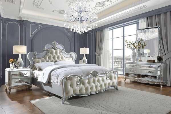 HD-6036 Luna Silver/Mirror 5-Piece Bedroom Set