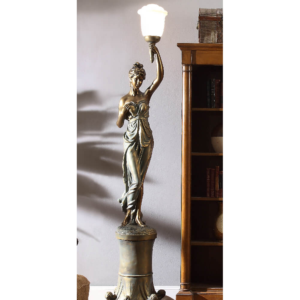 HD-7919 Antique Gold A Face Right Lamp from Homey Design - Luna Furniture