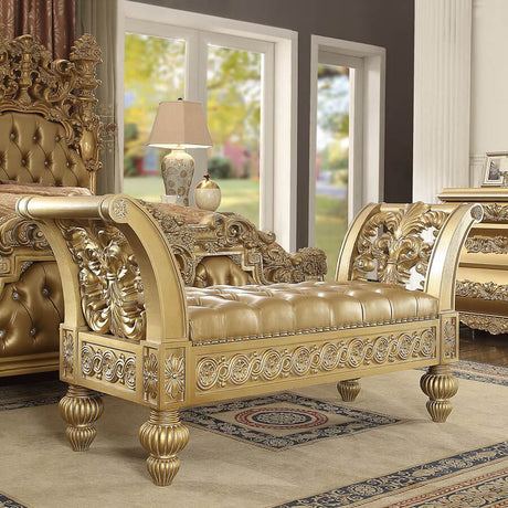 HD-8016 Metallic Bright Gold Bed from Homey Design - Luna Furniture