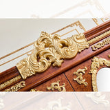 HD-8024 Cherry/Metallic Gold China from Homey Design - Luna Furniture