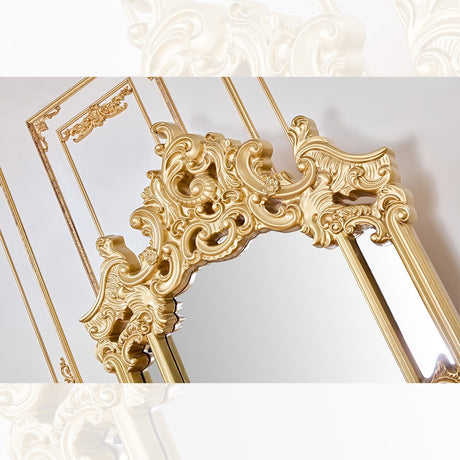 HD-8024 Cherry/Metallic Gold Buffet and Mirror from Homey Design - Luna Furniture