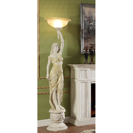 HD-8025 Antique White/Tan Face Left Lamp from Homey Design - Luna Furniture