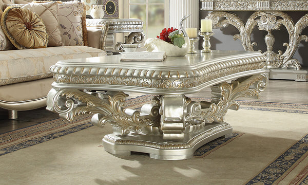 HD-8088 Metallic Silver/Gold Highlights Coffee Table