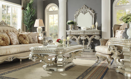 HD-8088 Metallic Silver/Gold Highlights 3-Piece Coffee Table Set from Homey Design - Luna Furniture