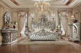 HD-8088 Metallic Silver/Gold Highlights 4-Piece Bedroom Set from Homey Design - Luna Furniture