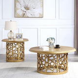 HD-8913G Gold End Table from Homey Design - Luna Furniture