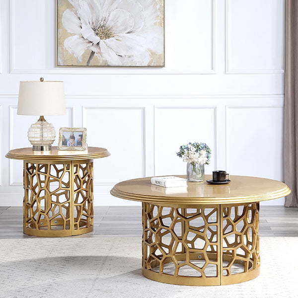 HD-8913G Gold 3-Piece Coffee Table Set
