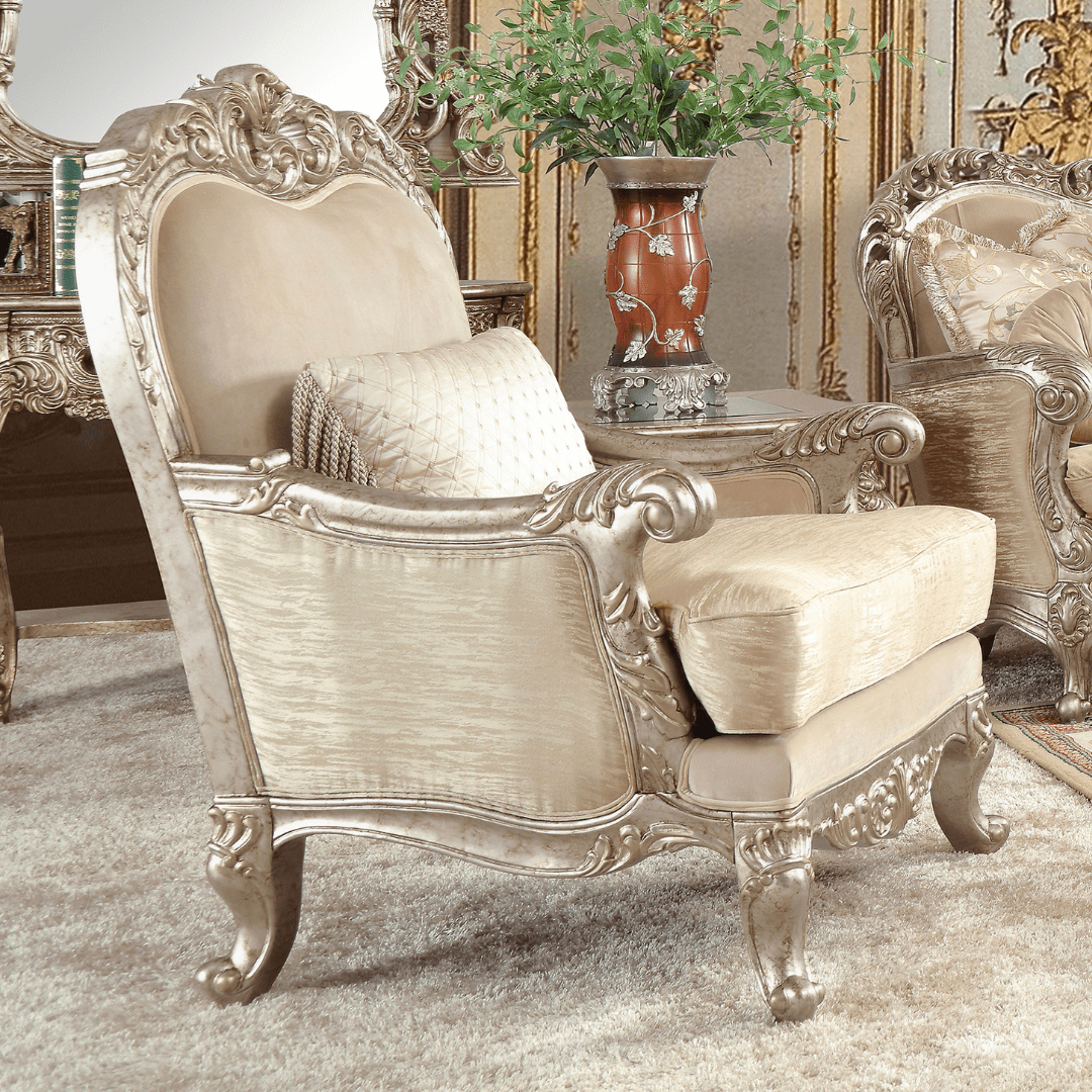 HD-8925 Metallic Antique Gold/Belle Silver Mix Champagne 3-Piece Living Room Set from Homey Design - Luna Furniture