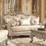 HD-8925 Metallic Antique Gold/Belle Silver Mix Champagne Loveseat from Homey Design - Luna Furniture