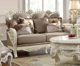 HD-90 Plantation Cove White/Metallic Bright Gold Accent Loveseat from Homey Design - Luna Furniture