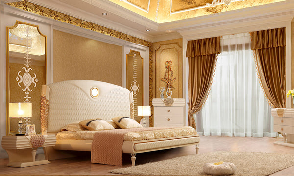 HD-901 Syy White Cream 5-Piece Bedroom Set (Special Order)