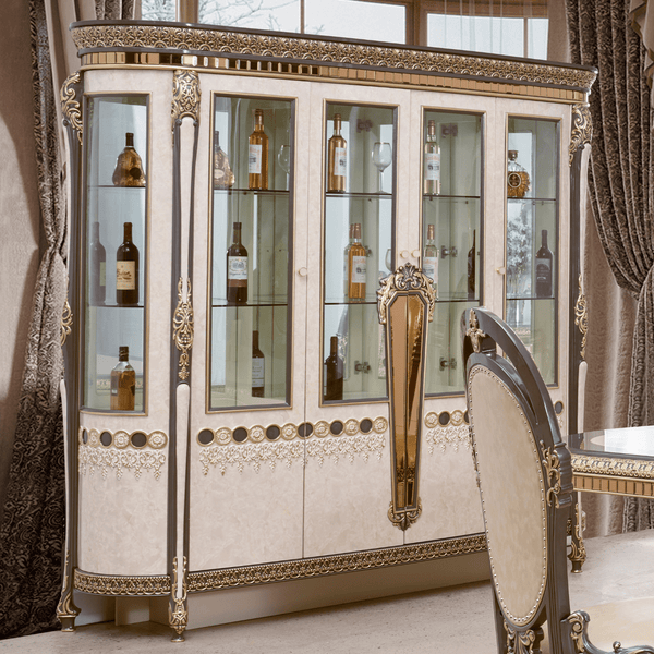 HD-9017 Marbled Ivory/Dark Gray/Gold Highlighting China