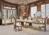 HD-9017 Marbled Ivory/Dark Gray/Gold Highlighting 7-Piece Dining Set from Homey Design - Luna Furniture