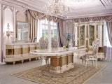 HD-9022 Antique Ivory/Cherry Inset/Gold Trim Dining Table from Homey Design - Luna Furniture