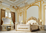 HD-903 Antique White/Gold 5-Piece Bedroom Set from Homey Design - Luna Furniture
