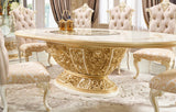 HD-903 Cream/Gold Dining Table from Homey Design - Luna Furniture
