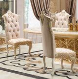 HD-903 Cream/Gold 7-Piece Dining Room Set from Homey Design - Luna Furniture