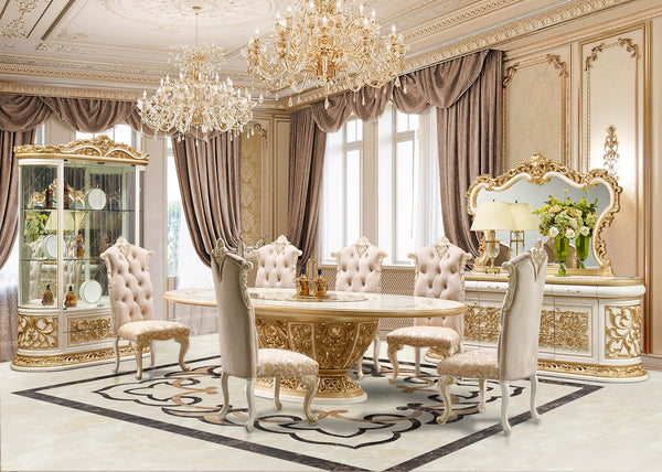 HD-903 Cream/Gold Dining Table