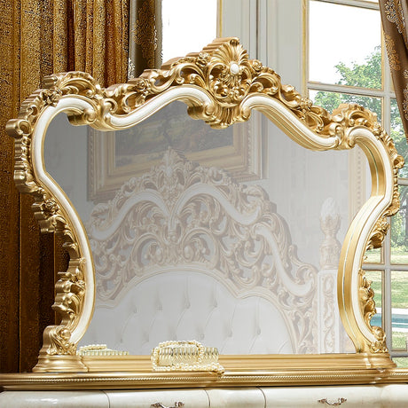 HD-903 Antique White/Gold Mirror from Homey Design - Luna Furniture