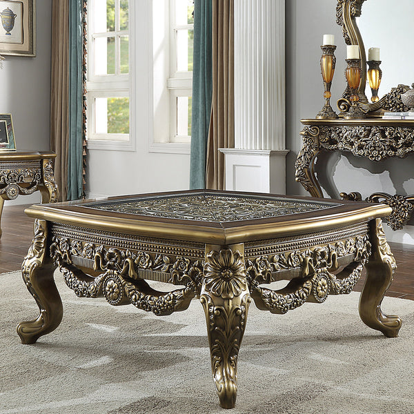 HD-905 Perfect Brown/Metallic Antique Gold Br Coffee Table