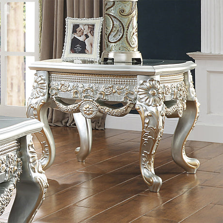 HD-905 Belle Silver/Gold Highlight Side End Table from Homey Design - Luna Furniture