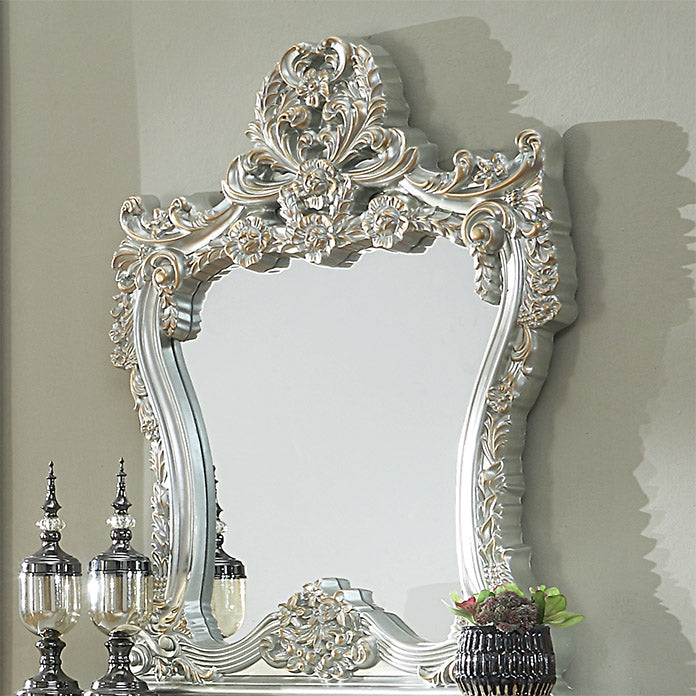 HD-905 Belle Silver/Metallic Antique Gold Highlights Side Console Mirror from Homey Design - Luna Furniture