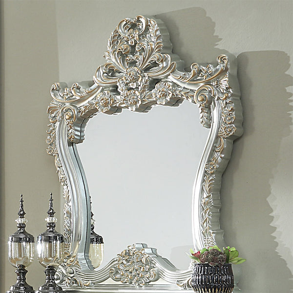 HD-905 Belle Silver/Metallic Antique Gold Highlights Side Console Mirror