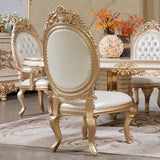 HD-9093 White/Gold 7-Piece Dining Set from Homey Design - Luna Furniture