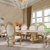 HD-9093 White/Gold 7-Piece Dining Set from Homey Design - Luna Furniture