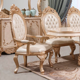 HD-9102 White/Gold Arm Chair from Homey Design - Luna Furniture