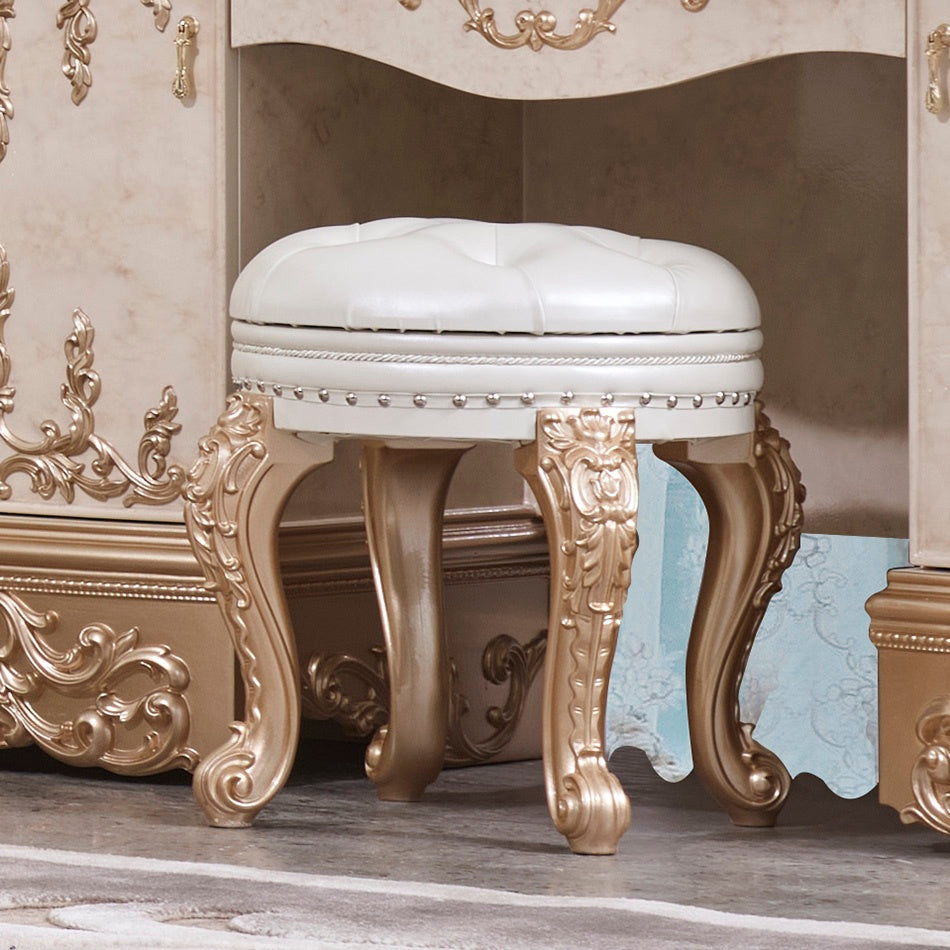 HD-9102 Champagne Gold/Ivory 6-Piece Bedroom Set from Homey Design - Luna Furniture