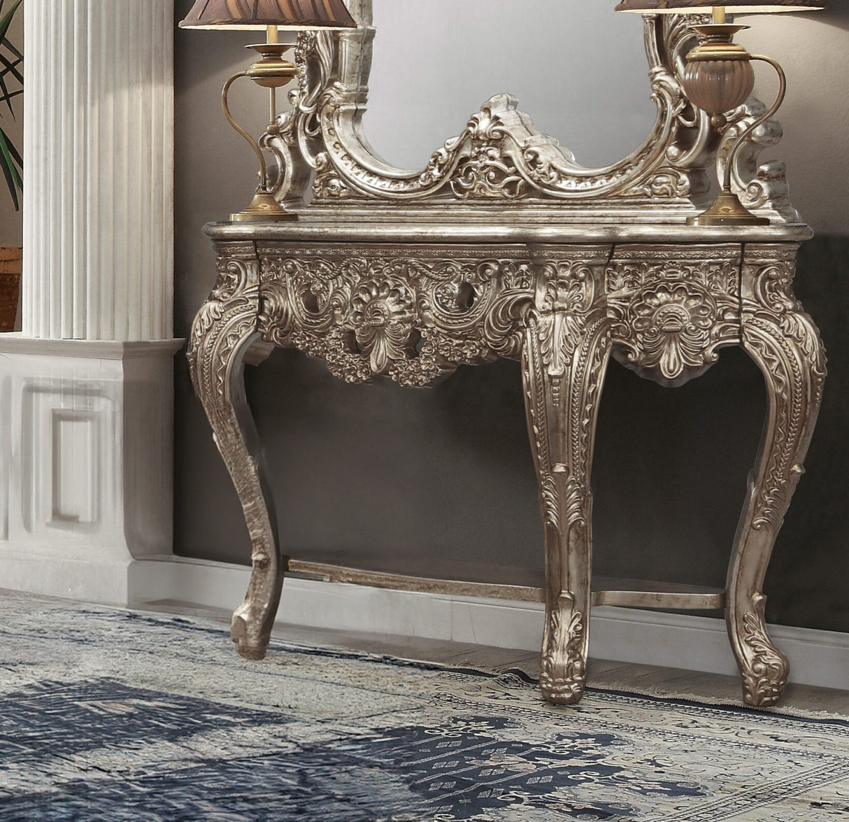 HD-998CH Champagne Silver Console from Homey Design - Luna Furniture