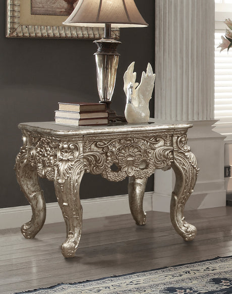 HD-998CH Champagne Silver End Table from Homey Design - Luna Furniture