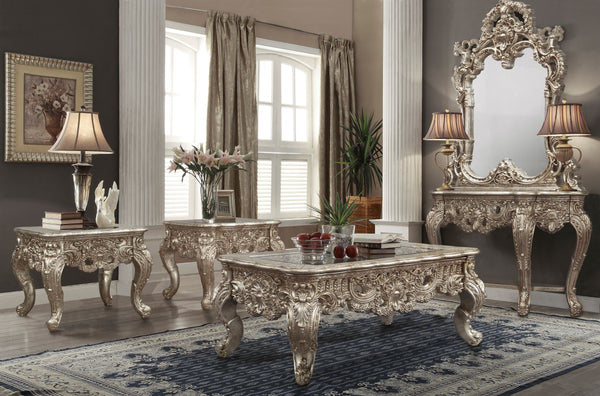 HD-998CH Champagne Silver 3-Piece Coffee Table Set
