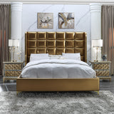 HD-6065 Antique Gold/Mirror 5-Piece Bedroom Set from Homey Design - Luna Furniture
