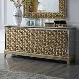 HD-6065 Antique Gold/Mirror 5-Piece Bedroom Set from Homey Design - Luna Furniture