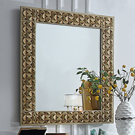 HD-6065 Antique Gold/Mirror 5-Piece Bedroom Set from Homey Design - Luna Furniture