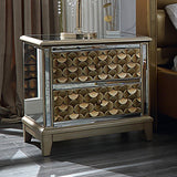 HD-6065 Antique Gold/Mirror 5-Piece Bedroom Set from Homey Design - Luna Furniture