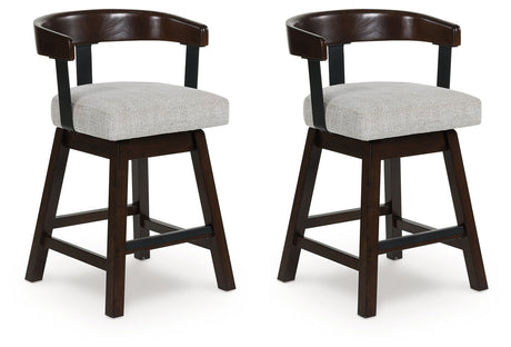 Haddigan Dark Brown Counter Height Barstool (Set of 2), Set of 2 from Ashley - Luna Furniture