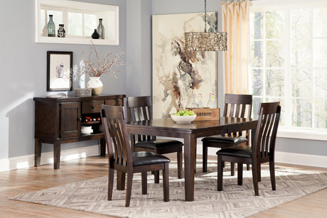 Haddigan Dark Brown Dining Table, 4 Chairs and Server from Ashley - Luna Furniture