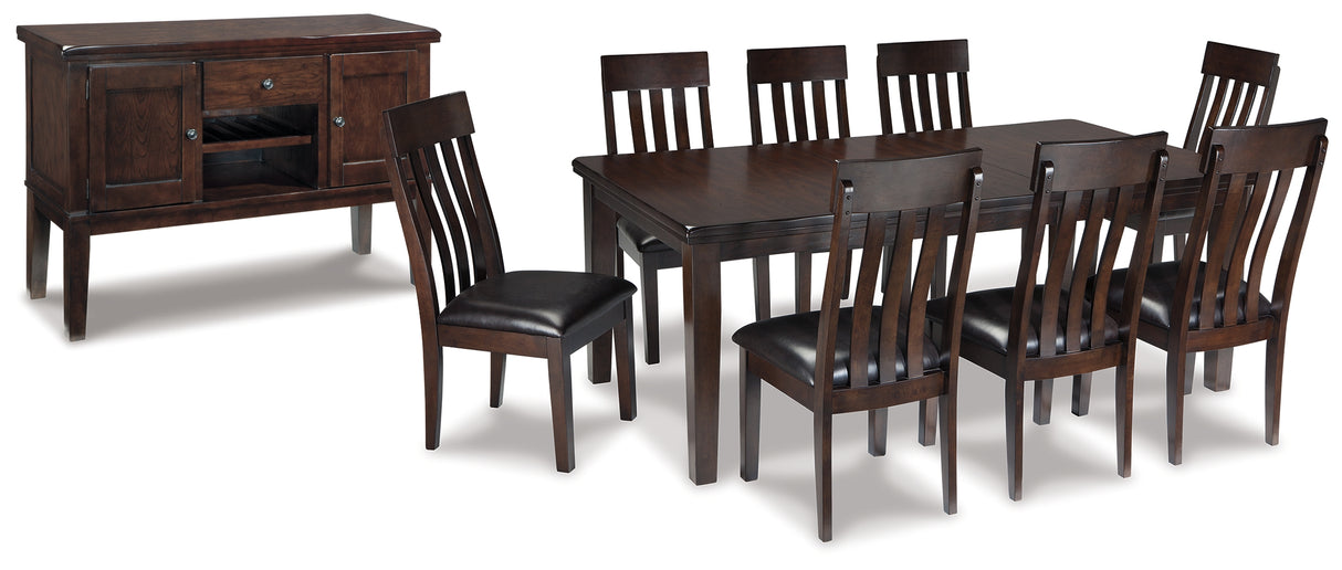 Haddigan Dark Brown Dining Table, 8 Chairs and Server from Ashley - Luna Furniture